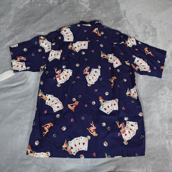 Vintage Weekender Traveler Camp Shirt Mens L Rayon Hot Girls Loop Collar NEW - Picture 5 of 9